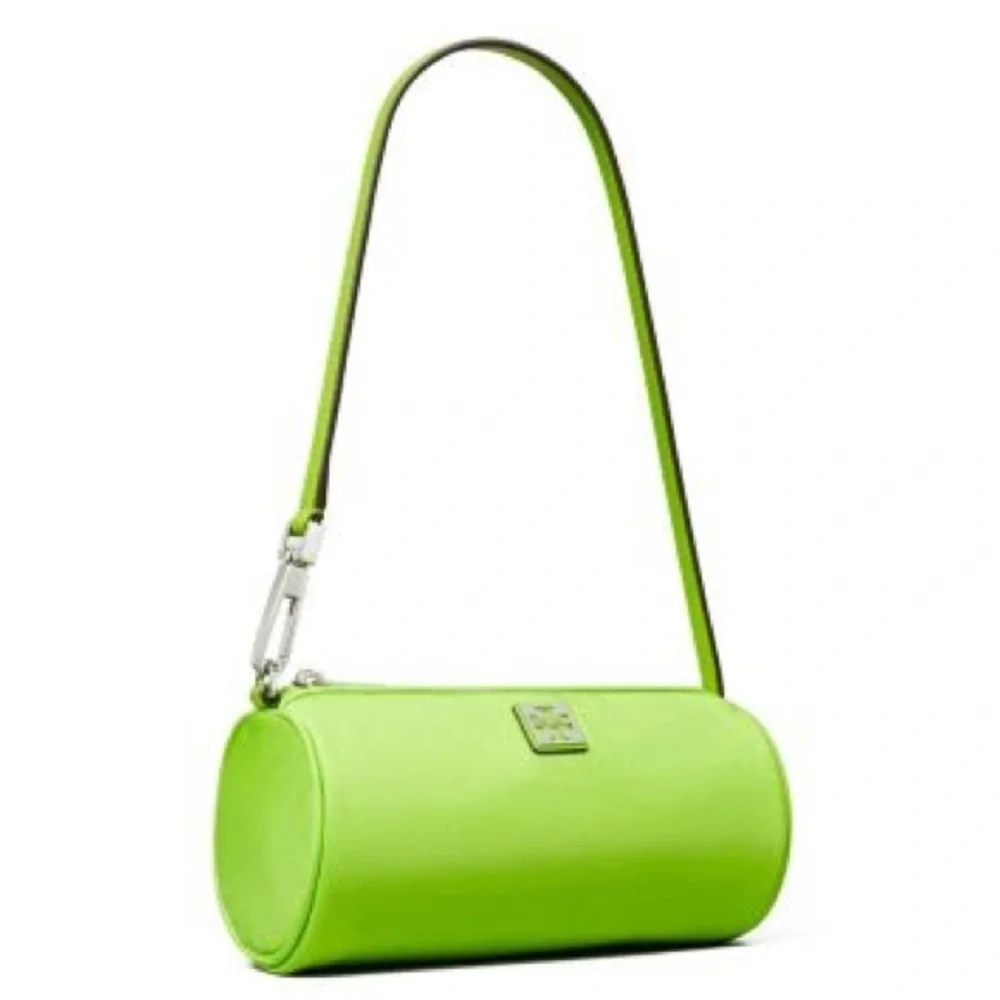 Tory Burch BonBon Virginia Cylinder Bag Shoulder Bag Sugared Apple Green Silver